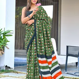 Anouk Ethnic Motifs Printed Pure Cotton Saree-picture-31