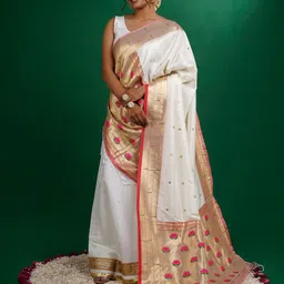 TEEJH Geometric Woven Design Dupatta with Zari-57