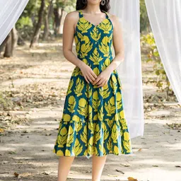 MABISH by Sonal Jain Print Fit & Flare Midi Dress-image-35