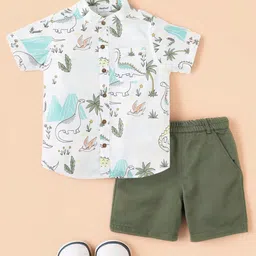 Nauti Nati Boys Printed Mandarin Collar Shirt with Shorts-image-22