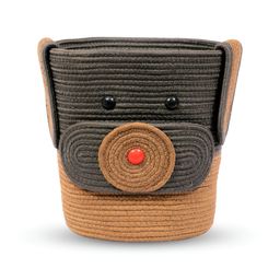 Ariya Kids Storage Basket Brown & Grey Cotton Blend Multipurpose Toy Organizer-39