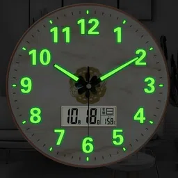 Star work Cream Printed Round Contemporary Digital Wall Clock-image-92