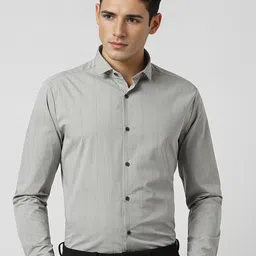 Peter England Men Slim Fit Micro Checks Formal Shirt-image-54