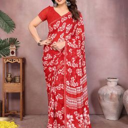 Moda Rapido Floral Printed Embellished Beads and Stones Border Saree with Blouse Piece-image-98