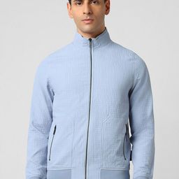V Dot Men Open Front Jacket with Embroidered-image-3