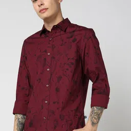 GAP All-Over Floral Print Poplin Button-Down Slim Fit Cotton Shirt-image-67