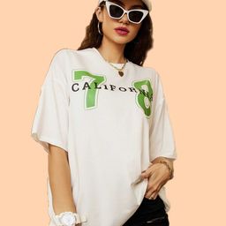 Christy World Typography Printed Round Neck Drop-Shoulder Sleeves Oversized T-shirt-picture-23