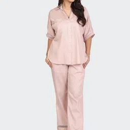 HUE & HIDEPure Cotton Shirt Collar Shirt & Trousers Co-ords-image-34