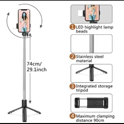 Kedaram Bluetooth Selfie Sticks with Wireless Remote and Tripod Stand, Multifunctional Tripod image 3