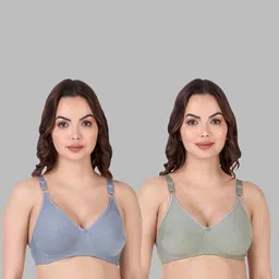 Women Cotton Blue,Green Non Padded Non-Wired Lingerie Bra Sport wear Gym Crop Tank Top-picture-17