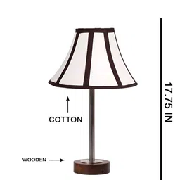 Aura White & Black Textured Metal Frustum Shaped Table Lamp-image-83