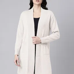 SHOWOFFFF Ribbed Open Front Longline Shrug-12