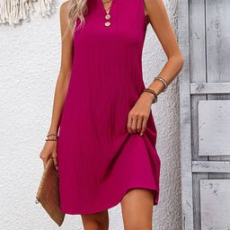 StyleCast Women V Neck A-Line Dress-image-54