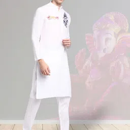 DEVOILER Men Ethnic Motifs Printed Block Print Kurta image 3