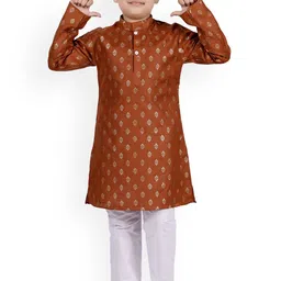BAESD Boys Floral Printed Regular Kurta with Pyjamas-13
