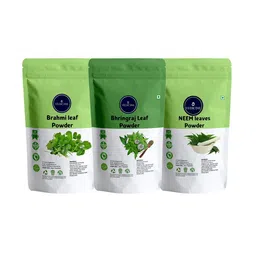 VEDICINE Set Of 3 Brahmi Bhirngraj & Neem Leaf Powder For Hair Care - 100 g Each-17