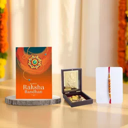Golden Peacock 3Pcs Rakhi Gift Set-51