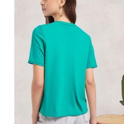MACK JONNEY Women Solid Round Neck Cotton T-shirt-picture-5