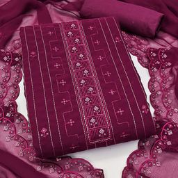 SAINOOR Floral SequinnedSilk Georgette Semi-Stitched Dress Material-image-87