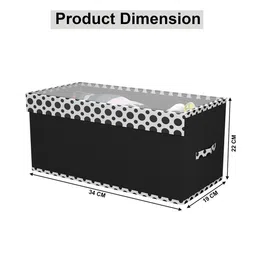Kuber Industries Black & White 4 Pieces Drawer Organiser With Lid image 5