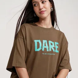 Street By Tokyo Talkies Women Typography Printed Round Neck Oversized T-shirt-picture-16