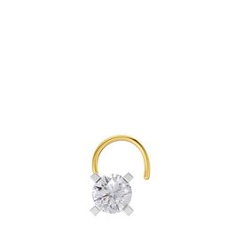 Sparkles Lab Grown Diamond 0.21 Ct Round Shape 4 Prong Solitaire Diamond Nose Pin 14K-image-86