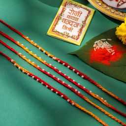 Anouk Set of 4 Pearls Beaded Thread Rakhis-53