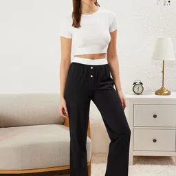Trendyol Pack Of 2 Printed Pure Cotton Straight Leg Lounge Pants-image-53