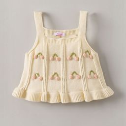 Hopscotch Girls Beige Acrylic Applique Knitted Sweater-picture-40
