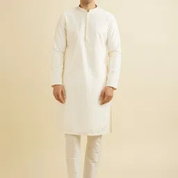 Manyavar Ethnic Motifs Embroidered Sequinned Kurta with Pyjama-picture-14