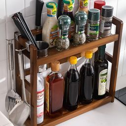 HOKIPO Brown 2 Tier Spice Rack Organizer-image-62