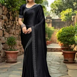 Rhey Beads and Stones Poly Georgette Saree-picture-10