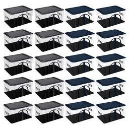Kuber Industries Transparent & Grey 20 Pieces Storage Bags With Handle Organisers-58