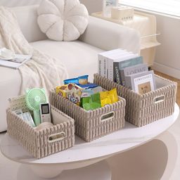HOKIPO Coffee Brown 3 Pieces Multi-Utility Organisers-image-9