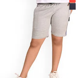 BAESD Girls Pack Of 3 Cotton Solid Regular Bermuda Shorts-image-41