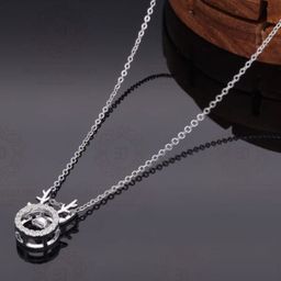 Estailo fashion Women Silver-Plated Stones-Studded Pendant With Chain-image-104
