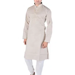 Exotic India Floral Yoke Design Thread Work Pure Cotton Kurta With Pyjamas-image-96