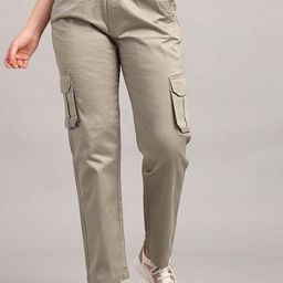 ADBUCKS Women High-Rise Cotton Cargos Trousers-image-21