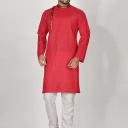 RANAK Men Regular Pure Cotton Kurta with Pyjamas-picture-37