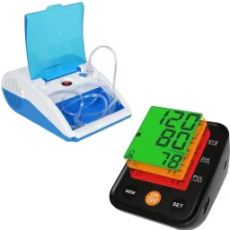 AccuSure Combo Pack XL Nebulizer Machine and 3 Color Smart Display Technology Bp Monitor-24