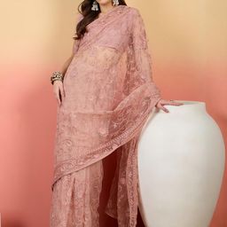 HERE&NOW Embroidered Beads and Stones Saree-picture-32