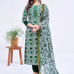Anouk Women Floral Printed Regular Sequinned Kurti with Trousers & With Dupatta-3