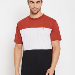 AUXAMIS Men Colourblocked Extended Sleeves Pockets T-shirt-image-70
