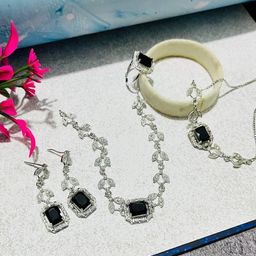 TIYARA Women Silver Jewellery Set-image-127