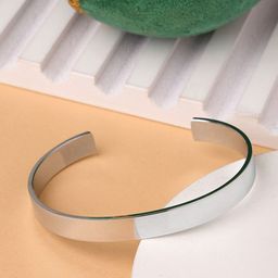 The Roadster Lifestyle Co. Men Silver-Plated Cuff Bracelet-image-100