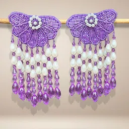 UnfoldSelf Floral Pearl Drop Earrings-11
