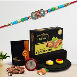 DeoDap Rakhi Combo for Brother with Rakhi, Roli Chawal, Coin & Greeting Card-image-79