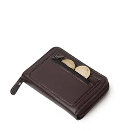 WATCHSTAR Men Zip Detail Leather Card Holder-42