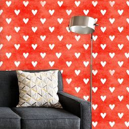 ArtzFolio Printed UV-Resistant Anti-Bacterial White Watercolor Hearts Peel & Stick Wallpaper-image-101