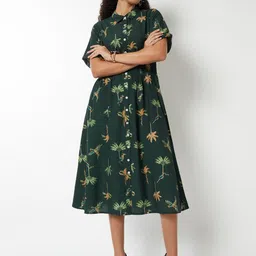 max Floral Printed Shirt Midi Dress-picture-28